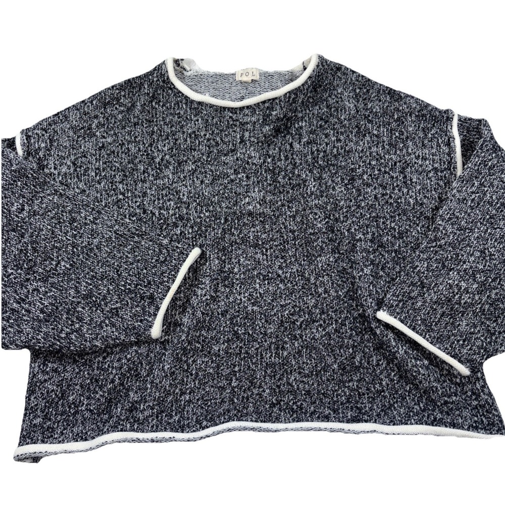 POL‎ Tweed Knit Womens Small Dropped Shoulder Over Size Sweater Cardigan